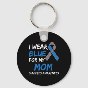 Porte-clés Je Porte Du Bleu Pour Ma Mère Diabète Sensibilisat