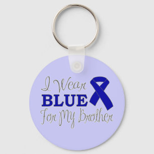 Porte-clés Je Porte Du Bleu Pour Mon Frère (Ruban De Sensibil
