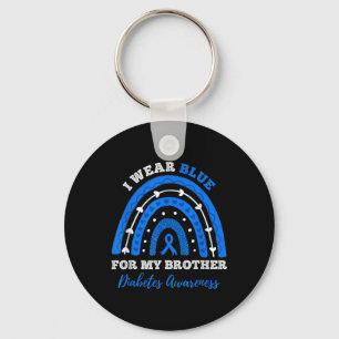 Porte-clés Je Porte Du Bleu Pour Mon Frère T1D Type 1 Diabète
