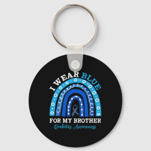 Porte-clés Je Porte Du Bleu Pour Mon Frère T1D Type 1 Diabète