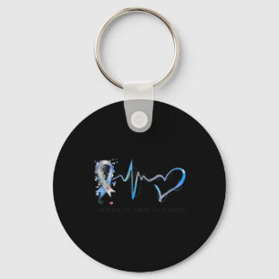 Porte-clés Je Porte Du Bleu Pour Quelqu'Un Lutte Contre Le Di