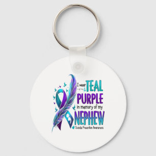Porte-clés Je Porte Du Purple Turquoise En Mémoire De Mon Sui