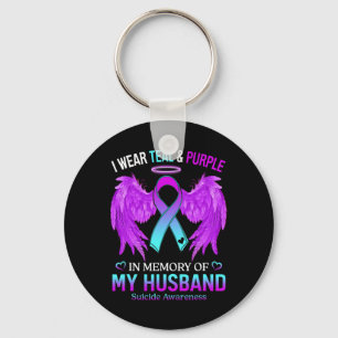 Porte-clés Je Porte Du Purple Turquoise En Mémoire Du Suicide