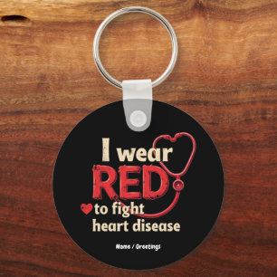 Porte-clés Je porte du rouge pour lutter contre les maladies
