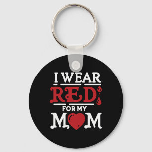 Porte-clés Je Porte Du Rouge Pour Ma Mère Sensibilisation Aux