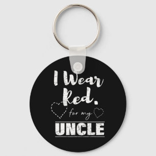 Porte-clés Je Porte Du Rouge Pour Mon Oncle Guerrier Maladie