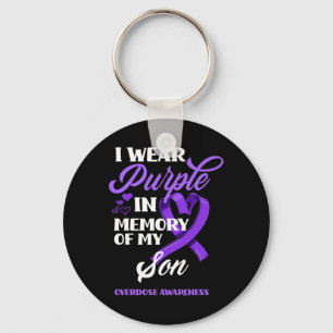 Porte-clés Je Porte Du Violet En Mémoire De Mon Fils Surdose 