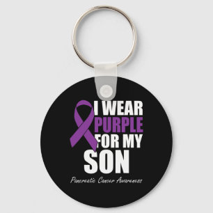 Porte-clés Je Porte Du Violet Pour Mon Fils Accordéo Cancer P