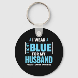 Porte-clés Je porte le bleu clair pour le cancer de la prosta