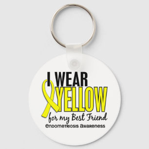 Porte-clés Je porte le jaune pour ma endométriose du meilleu
