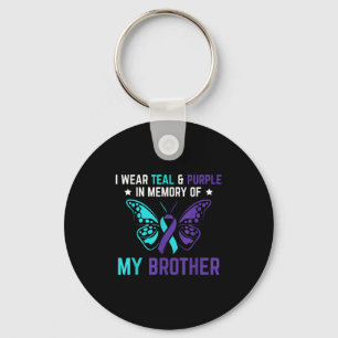 Porte-clés Je Porte Le Purple Turquoise En Mémoire De Mon Sui