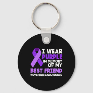 Porte-clés Je Porte Le Violet En Mémoire De Mon Meilleur Ami 