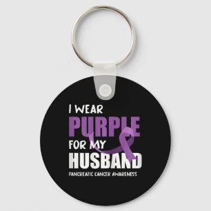 Porte-clés Je Porte Le Violet Pour Mon Mari Cancer Pancréatiq