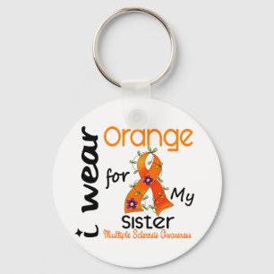 Porte-clés Je Porte Orange 43 Soeur MS Sclérose en plaques