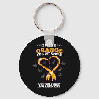 Porte-clés Je porte Orange Oncle Leukémie Cancer Awareness Bl