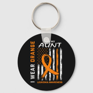 Porte-clés Je Porte Orange Pour Ma Tante Leucémie Sensibilisa