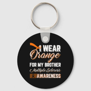 Porte-clés Je Porte Orange Pour Mon Frère Sclérose Multiples