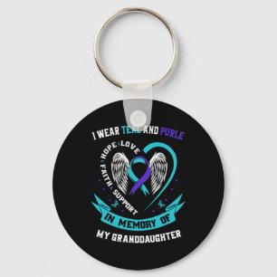 Porte-clés Je Porte Turquoise Et Violet Pour Le Suicide De Pe