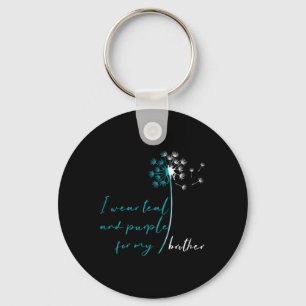 Porte-clés Je Porte Turquoise Et Violet Pour Mon Frère Suicid