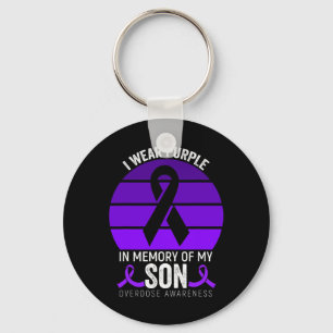 Porte-clés Je Porte Violet Surdose Conscience Violet Ribbon S