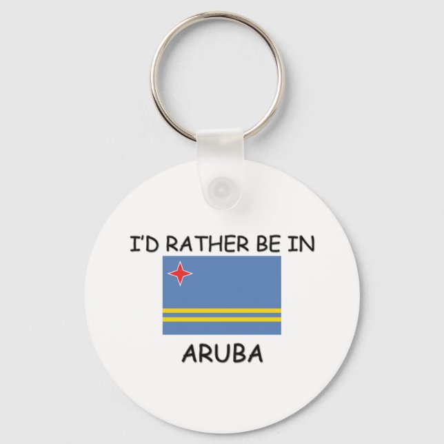 Porte-clés Je préférerais être à Aruba (Recto)