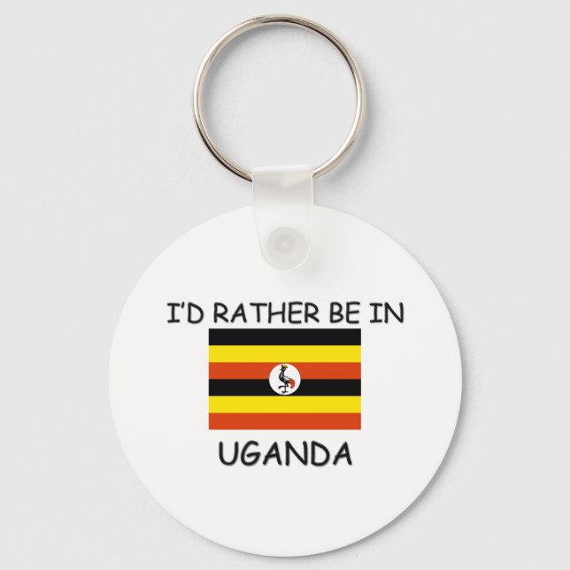 Porte-clés Je préférerais être en Ouganda (Recto)