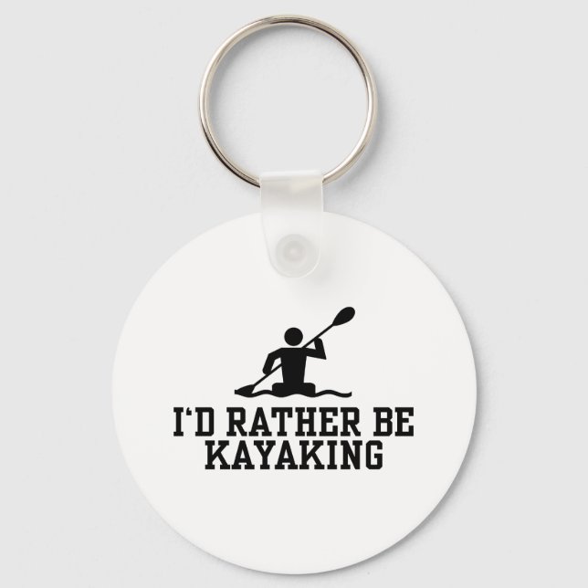 Porte-clés Je préférerais être Kayak (Recto)