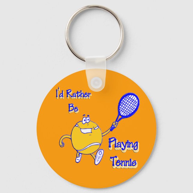 Porte-clés Je Préférerais Jouer Au Tennis (Recto)