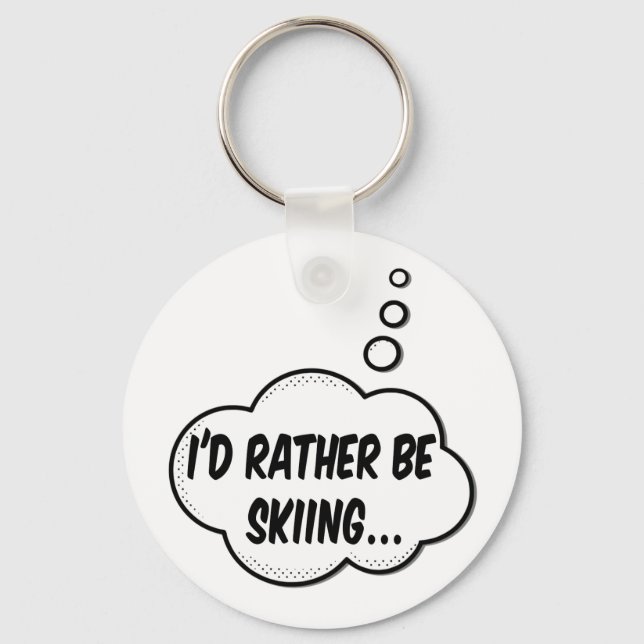Porte-clés Je Préférerais Skier (Recto)