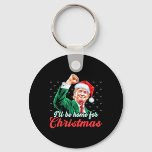 Porte-clés Je serai à la maison pour Noël Funky Père Noël Tru