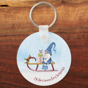 Porte-clés Je serai Gnome pour Noël Punny Holiday