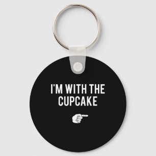 Porte-clés Je suis avec le costume d'Halloween Cupcake Drôle 