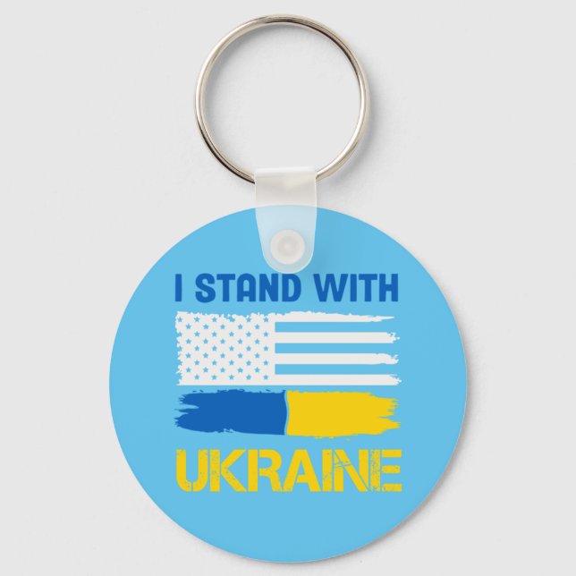 Porte-clés Je Suis Avec L'Ukraine (Recto)