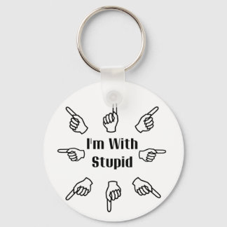 Porte-clés Je suis avec Stupid