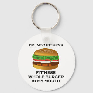 Porte-clés Je suis dans l'hamburger de forme physique