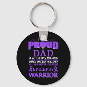 Porte-clés Je suis Fier Papa Epilepsie Sensibilisation Ribbon