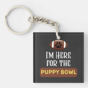 Porte-clés Je suis ici pour le chien chiot Bowl Funny