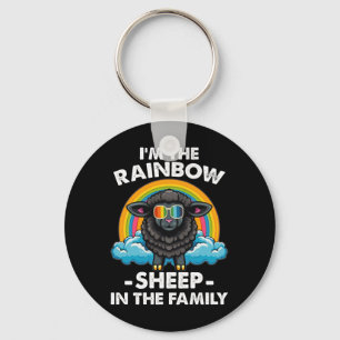 Porte-clés Je suis le mouton arc-en-ciel dans la fierté famil