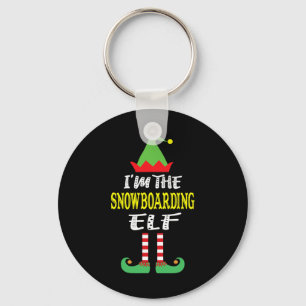 Porte-clés Je suis Le Snowboard Elf Matching Family Group Chr