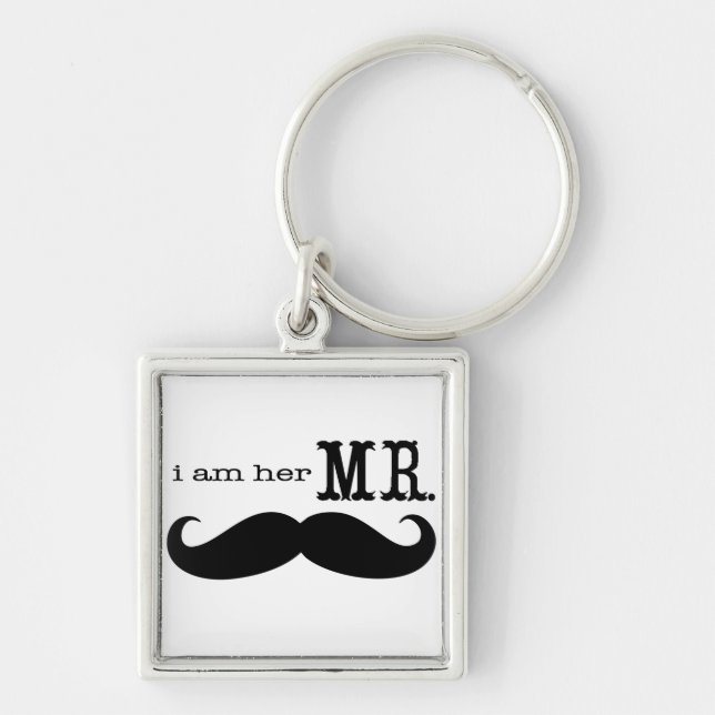 Porte-clés Je suis Son M. Mustache Grooms Cadeaux (Devant)