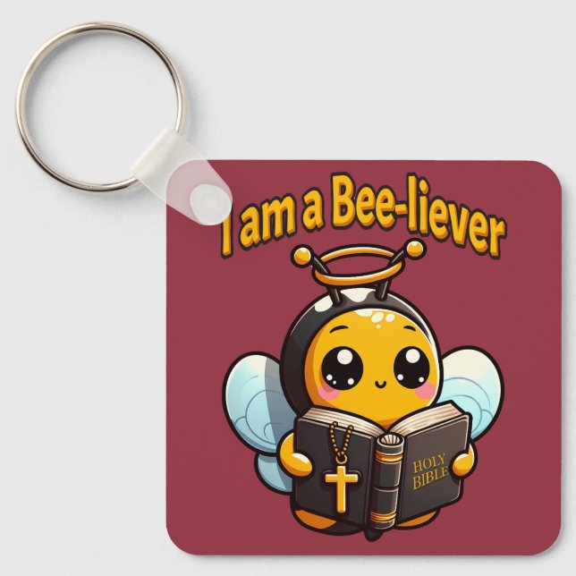 Porte-clés Je suis un Chrétien Bee-Liever (Recto)