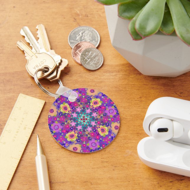 Porte-clés Je suis un enfant de Dieu Fleurs Boho Jolie (Bureau)
