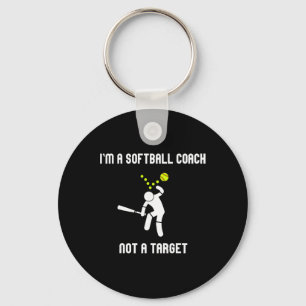 Porte-clés Je suis un entraîneur de softball, pas une cible