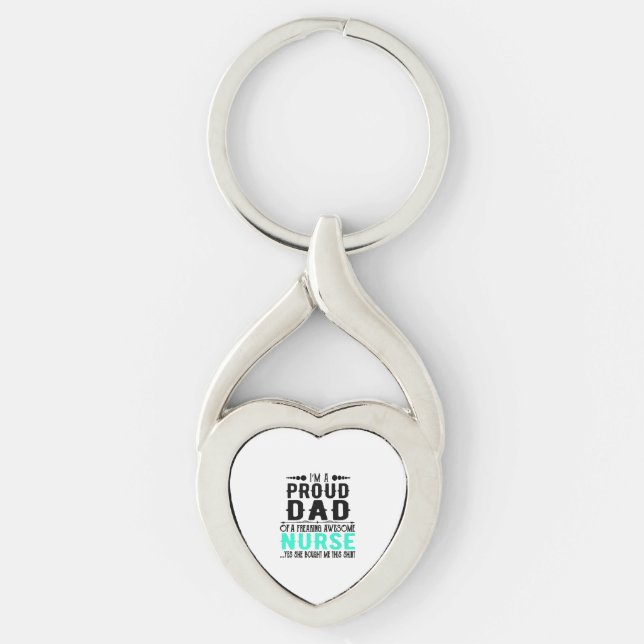 Porte-clés Je suis un papa fier d'une infirmière géniale (Devant)
