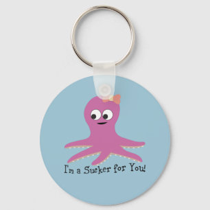 Porte-clés Je suis un suceur pour toi ! Octopus rose