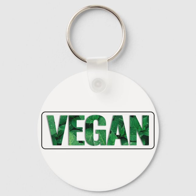 Porte-clés Je suis Vegan, Design typographique (Recto)