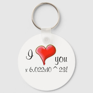 Porte-clés Je t'aime 6.022x10^23 !