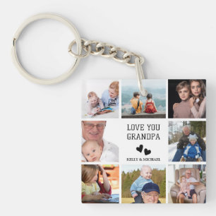 Porte-clés Je T'Aime, Grand-Père Porte - clé photo Collage