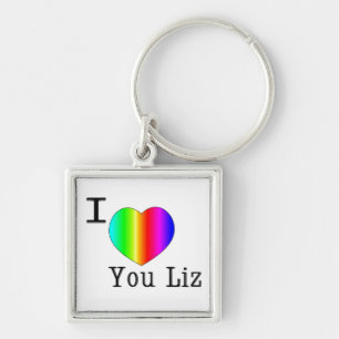 Porte-clés Je t'aime Liz-Arc-en-ciel