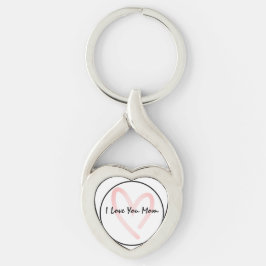 Porte-clés Je t'aime Maman Coeur Keychain